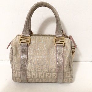 Fendi Metallic Zucchino Mini Boston Bag